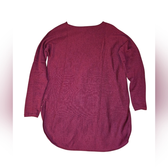 Eileen Fisher 100% Merino Wool Burgundy Tunic Sweater XS - Picture 5 of 11